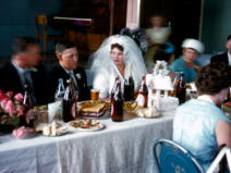 The wedding breakfast - note bottles of DA